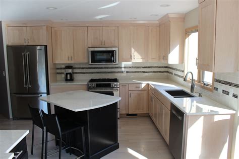 maple cabinets with stainless steel countertops|maple cabinets with white quartz.